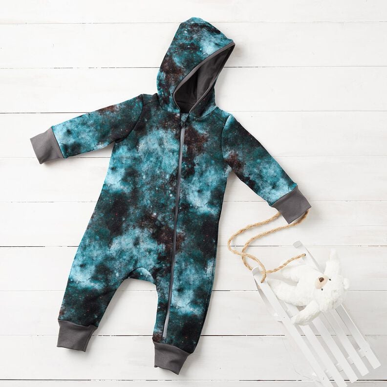 Collegekangas harjattu Universumi Digitaalipainatus – jäänsininen/musta,  image number 6