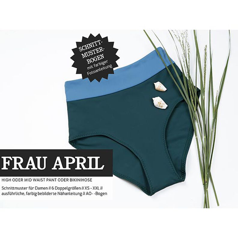 FRAU APRIL – korkea- ja keskikorkeavyötäröiset alushousut tai bikinin alaosa, Studio Schnittreif  |,  image number 1