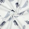 Vohvelipikee Valaat Digitaalipainatus | Poppy Fabrics – norsunluu/siniharmaa,  thumbnail number 3