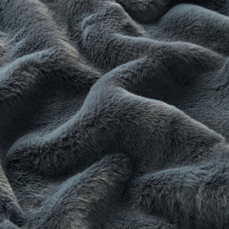 korkealaatuinen yksivärinen tekoturkis – siniharmaa,  image number 2