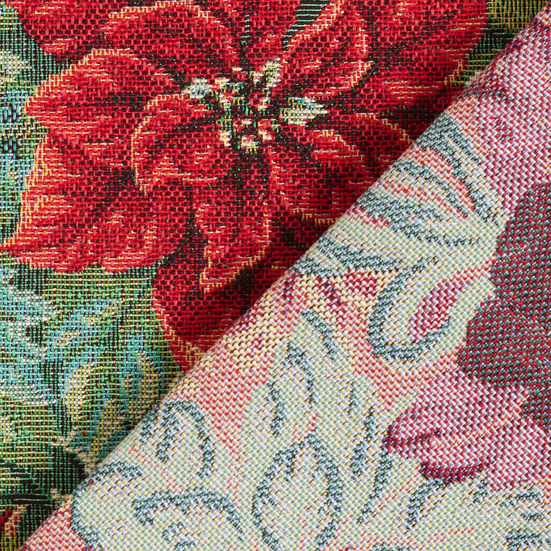 Sisustuskangas Gobeliini Joulutähdet Kaksivärinen – vaalea beige/punainen,  image number 4