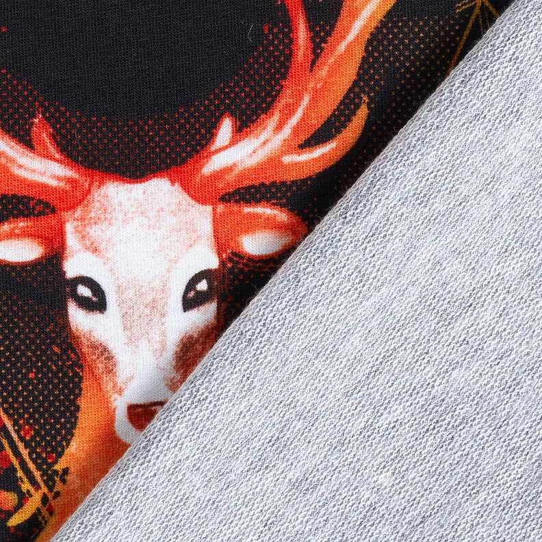 French Terry Paneeli Tulipeura | Glitzerp&uuml;ppi &ndash; musta/oranssi,  image number 4