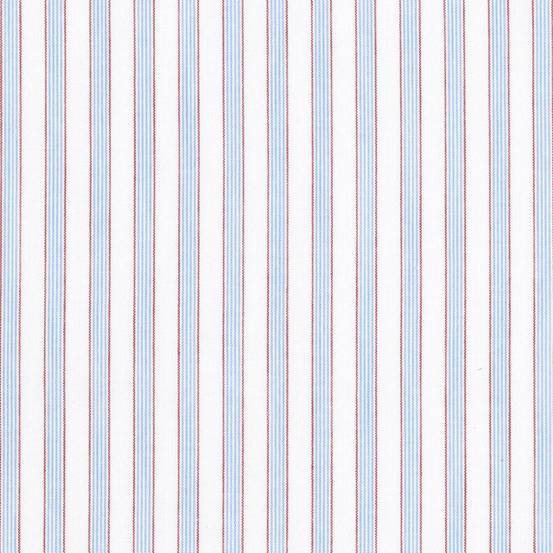 Puuvillakangas Kaksiväriset raidat – valkoinen/vaaleansininen,  image number 1