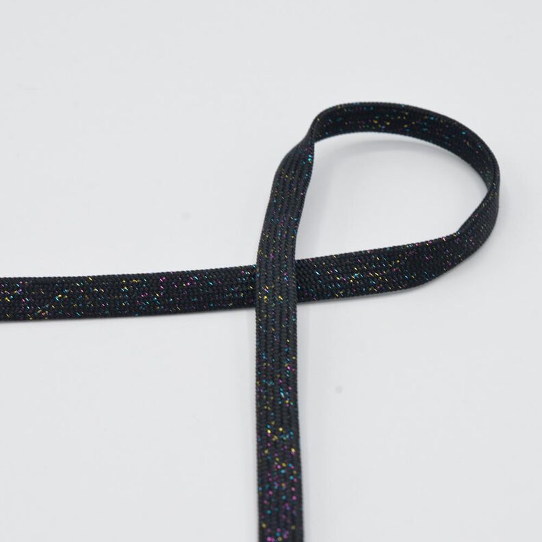 Litteä nyöri Huppari Lurex [8 mm] – musta/kultainen metallic,  image number 1