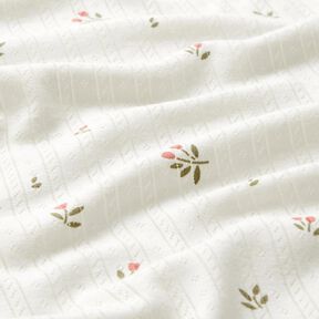 Ajour Puuvillajersey Tulppaanit – norsunluu, 