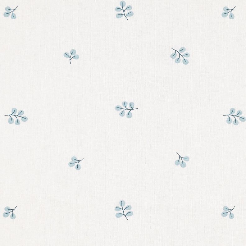 Puuvillapopliini Oksat ja lehmuksen lehdet – valkoinen/eukalyptus,  image number 1