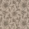Musliini-/kaksikerroksinen kangas Suuret kukat – vaalea ruskeanharmaa/musta,  thumbnail number 1