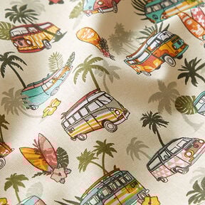 Puuvillakangas Kretonki Roadtrip Surf &ndash; beige, 