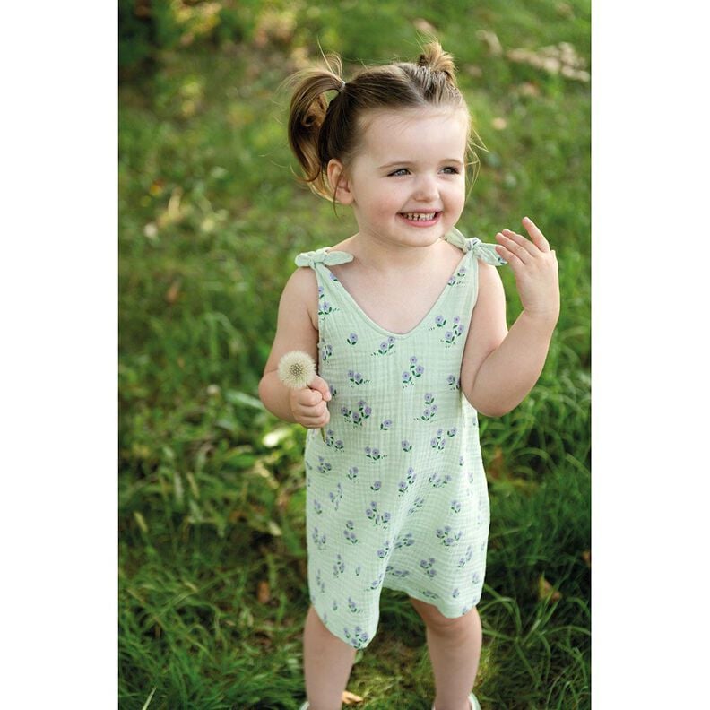 Musliini-/kaksikerroksinen kangas Kukkaset | Poppy Fabrics – vaalea minttu,  image number 6