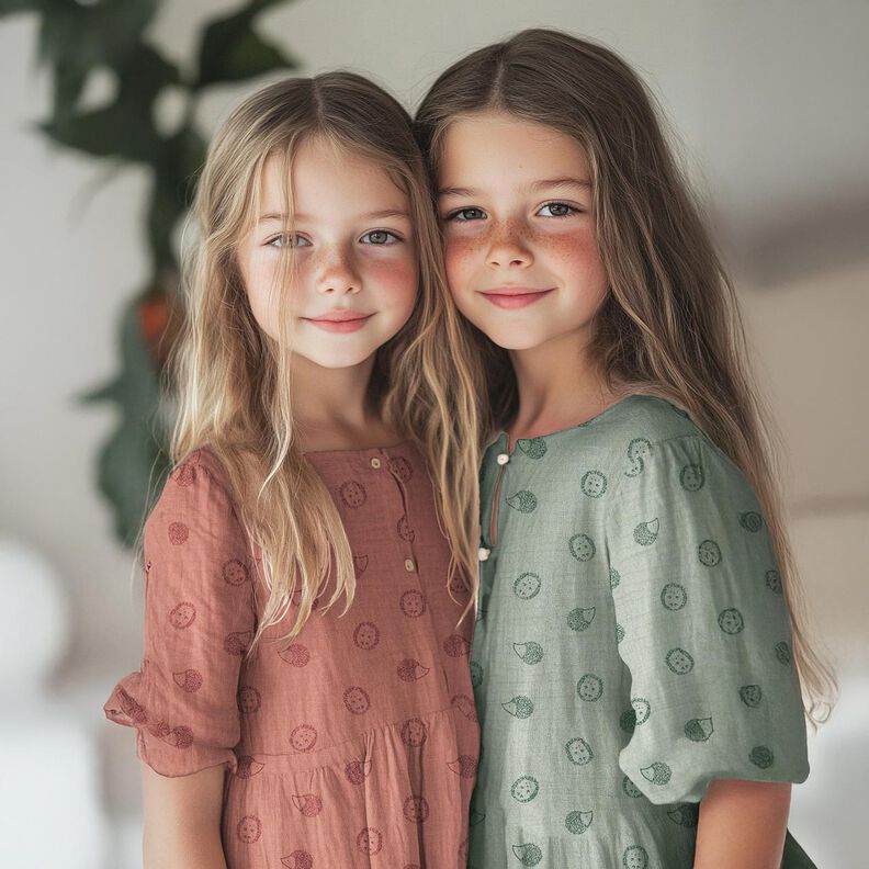 Musliini-/kaksikerroksinen kangas Siili | Poppy Fabrics – vaalea minttu/tummanvihreä,  image number 5