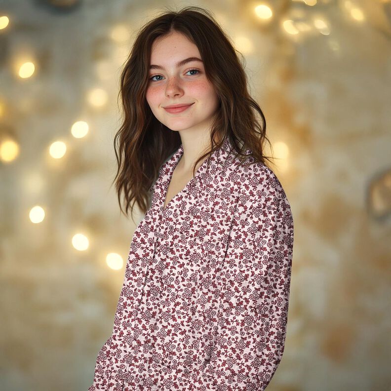 Puuvillaflanelli Kukkaset | Poppy Fabrics – ruusunpunainen/malva,  image number 5