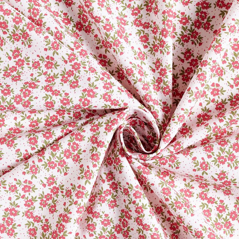 Puuvillapopliini Kukkameri – punainen/valkoinen,  image number 3