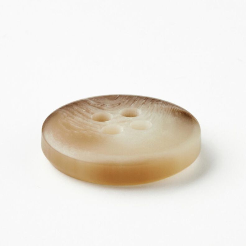 4-reikäinen pyöreä nappi [Ø 15 mm] – luonnonvärinen/tummanruskea,  image number 3