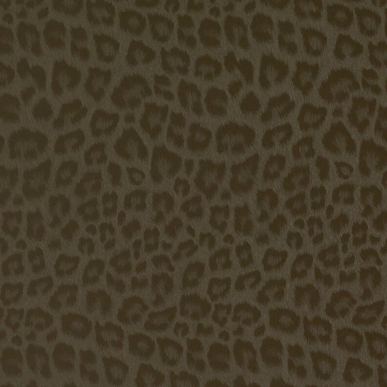 Pinnoitettu housukangas harjatulla leopardikuviolla – khaki,  image number 1