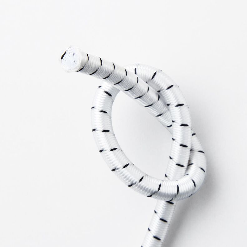 Vahva ulkoiluvaatteiden kuminauha [Ø 10 mm] – valkoinen/musta,  image number 3